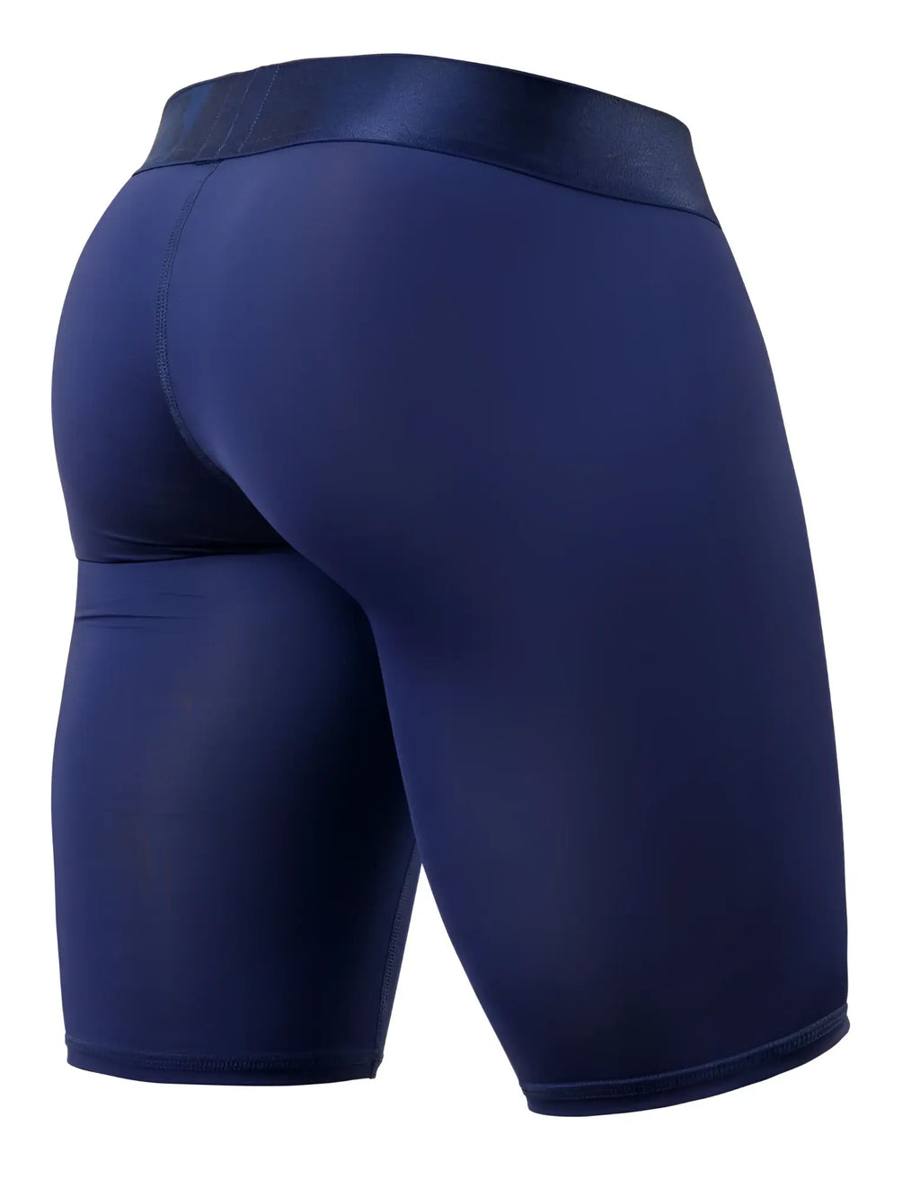 Navy blue ergoWear ew1781 max bold compression athletic shorts with matching elastic waistband for active wear