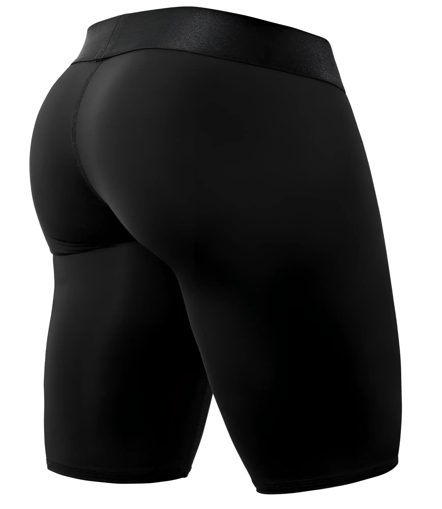 Black ergo wear ew1783 max bold high-waisted compression shorts with textured waistband for athletic wear
