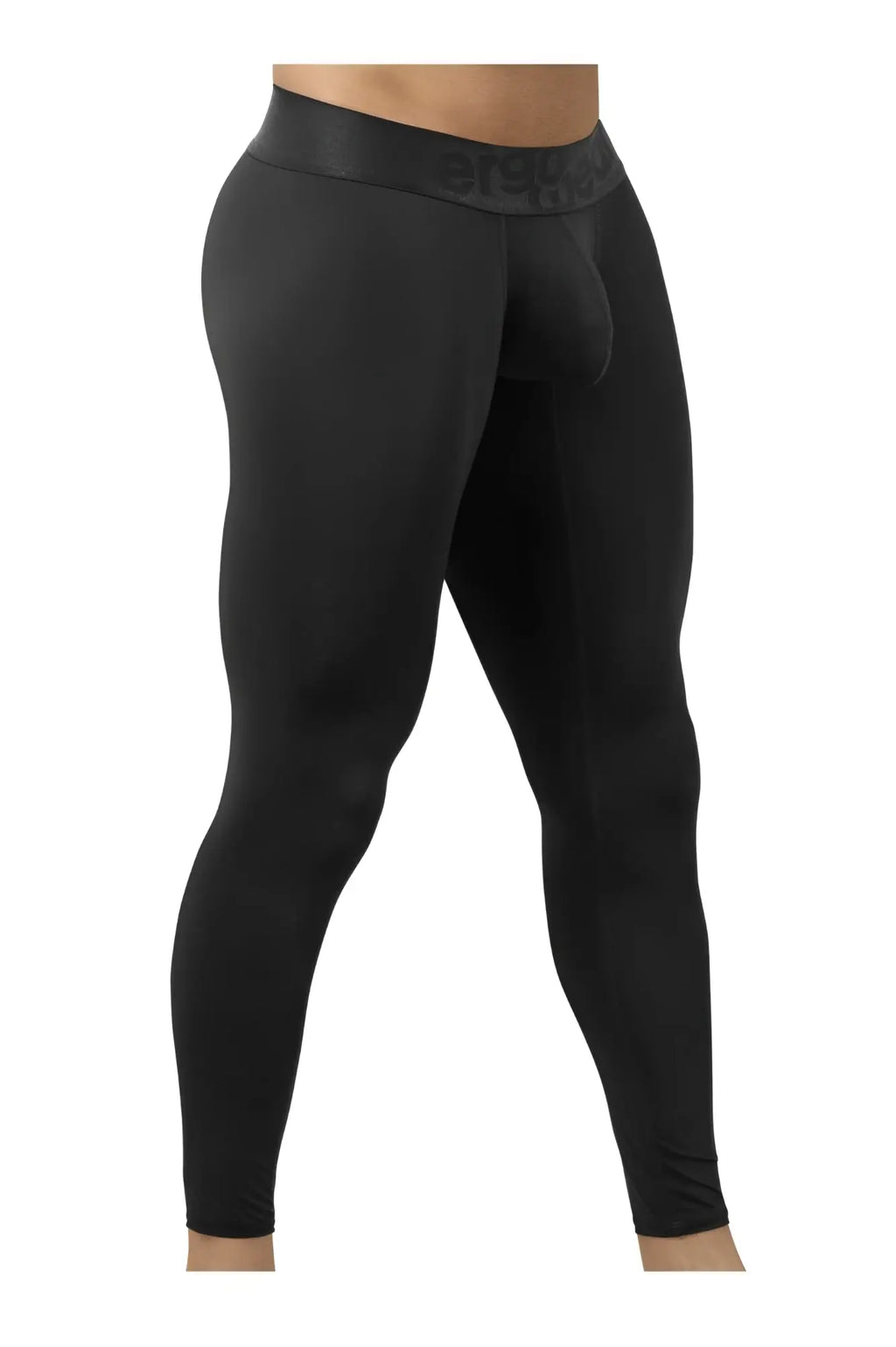 Black ergo wear ew1784 max bold compression tights with branded elastic waistband for athletic use