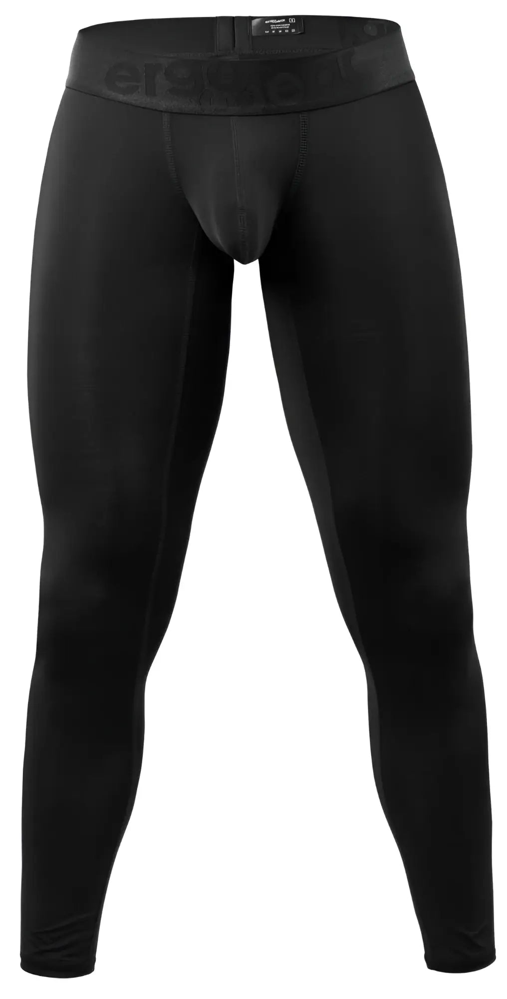 Black ergowear ew1784 max bold compression tights with a textured waistband featuring the ergo logo
