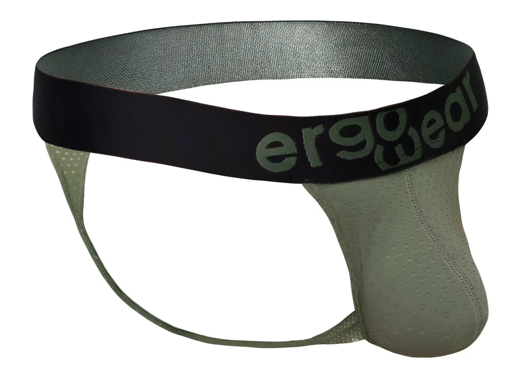 Olive green ergonomic brief with black waistband and ergo wear branding for comfortable everyday use