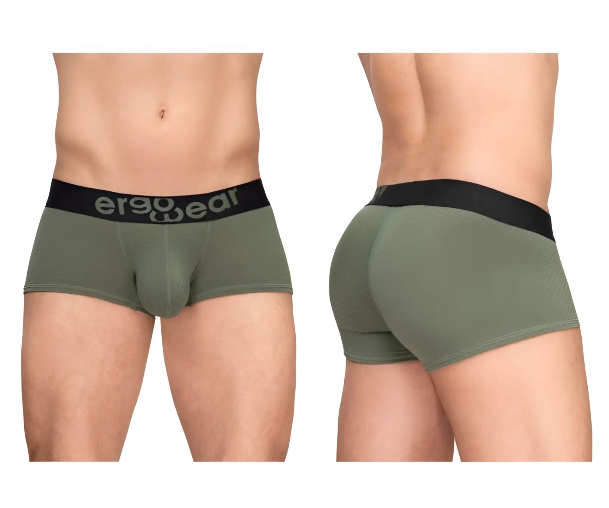 Olive green ergo wear ew1787 max flow ergonomic briefs with black waistband for comfortable daily wear