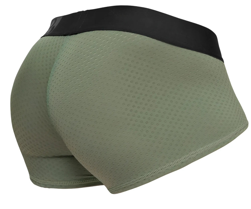 ErgoWear ew1787 max flow trunks in olive green mesh briefs with black elastic waistband for breathable comfort
