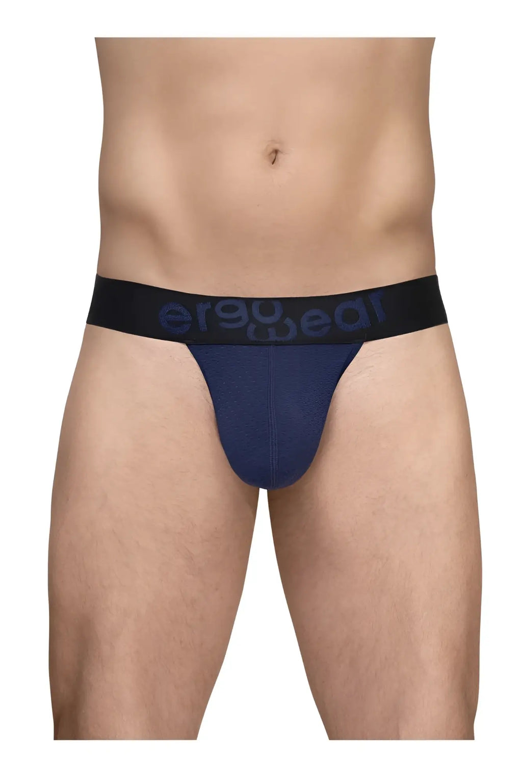 Ergowear ew1790 max flow bikini briefs in navy blue with black ergonomic waistband and dark gray Ergo branding