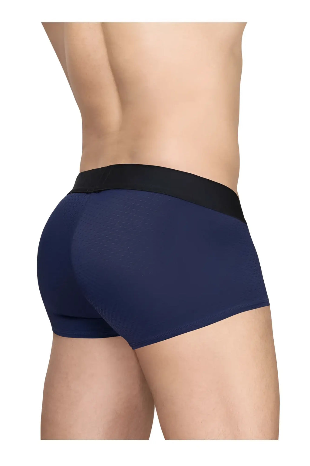 Navy blue ergoWear ew1791 max flow trunks with black elastic waistband designed for breathability and comfort