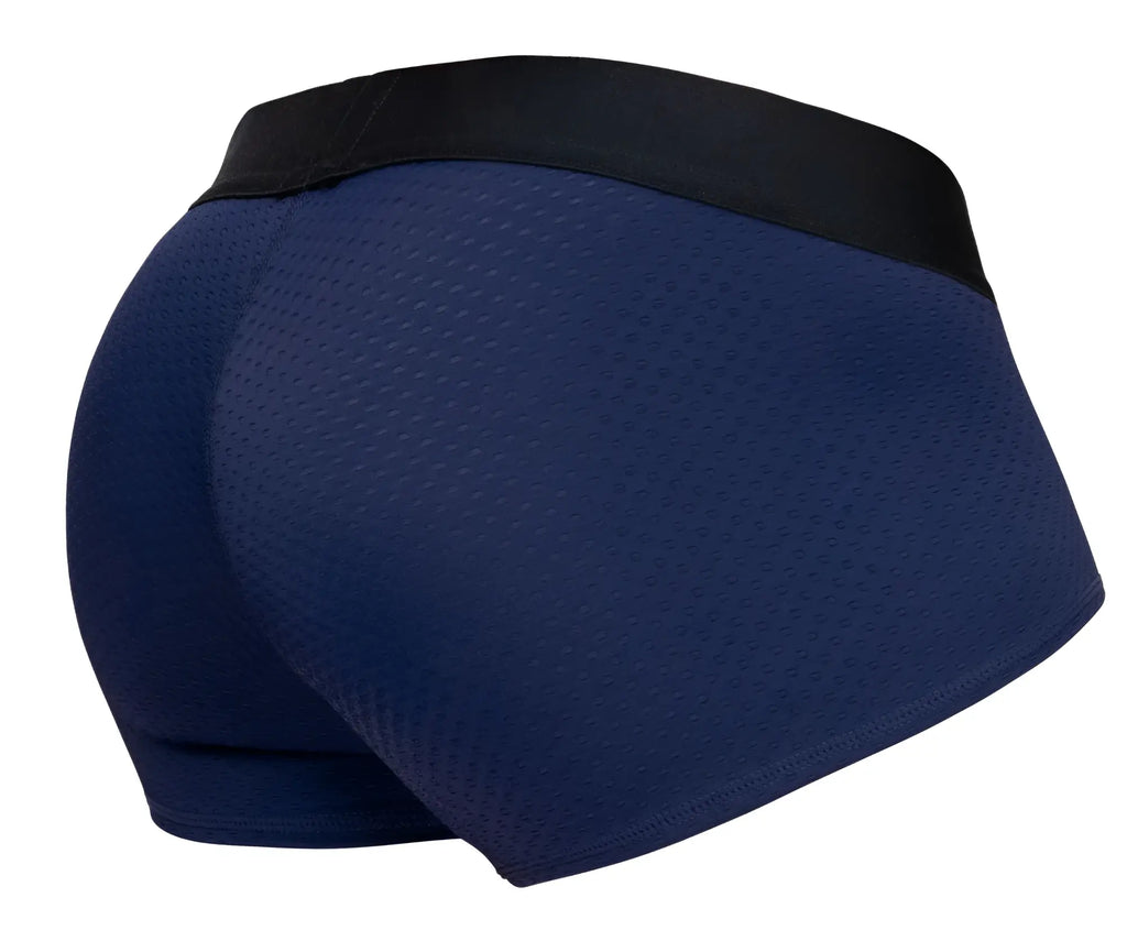 Navy blue mesh ergo wear ew1791 max flow trunks with black elastic waistband designed for breathable comfort