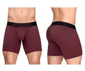 Maroon ergo wear ew1796 max flow boxer briefs with ergonomic design and black waistband for all day comfort