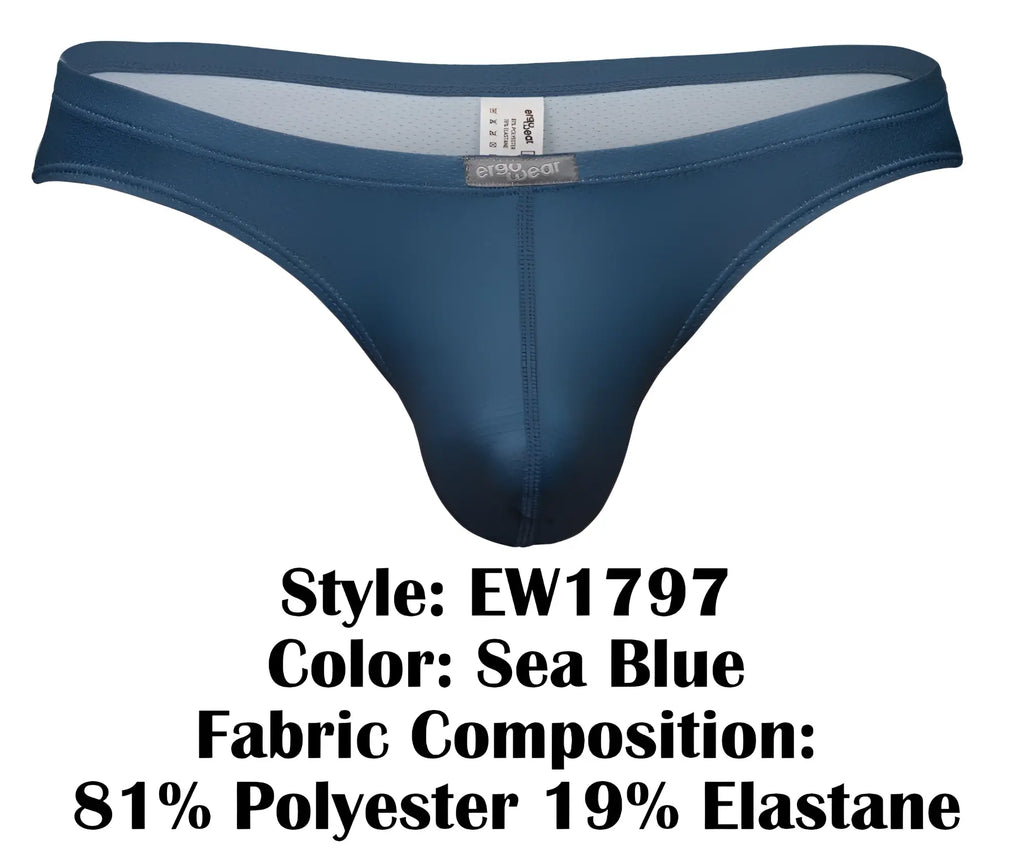 Sea blue ergoWear ew1797 x4d se men’s thong in sleek form fitting design made of 81 polyester 19 elastane