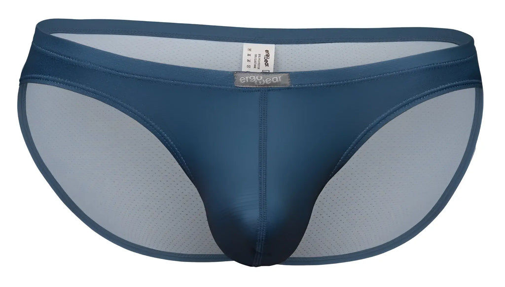 Dark blue ergoWear ew1798 x4d se bikini briefs with mesh panel and branded label in form-fitting design