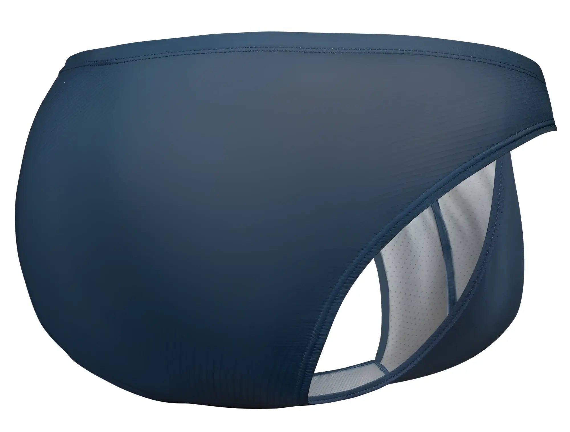 Dark navy blue ergoWear ew1798 x4d se bikini swim trunks with sleek form-fitting design and mesh side paneling