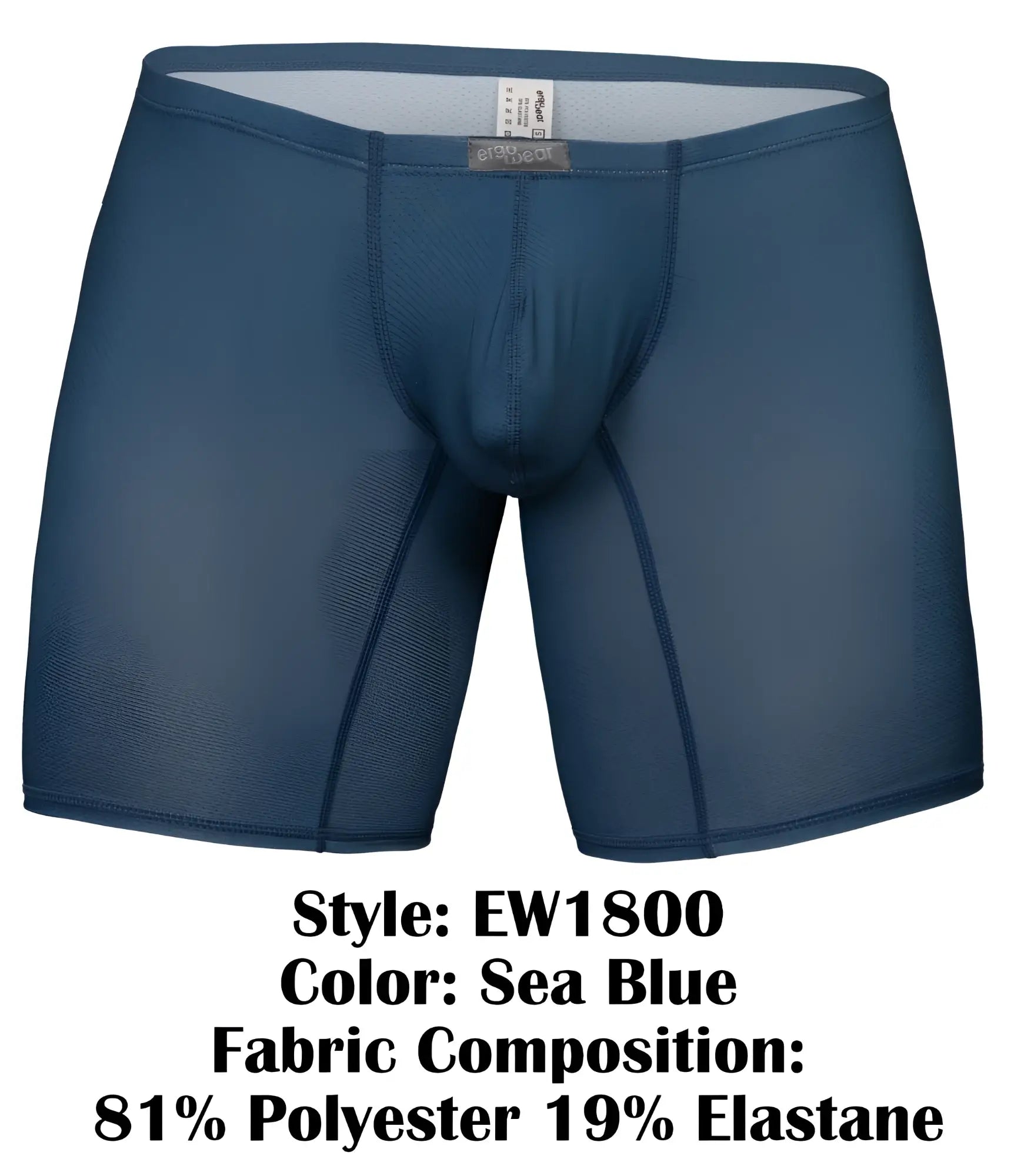 Sea blue ergoWear EW1800 X4D SE men’s boxer briefs made of 81 polyester 19 elastane with reinforced seams
