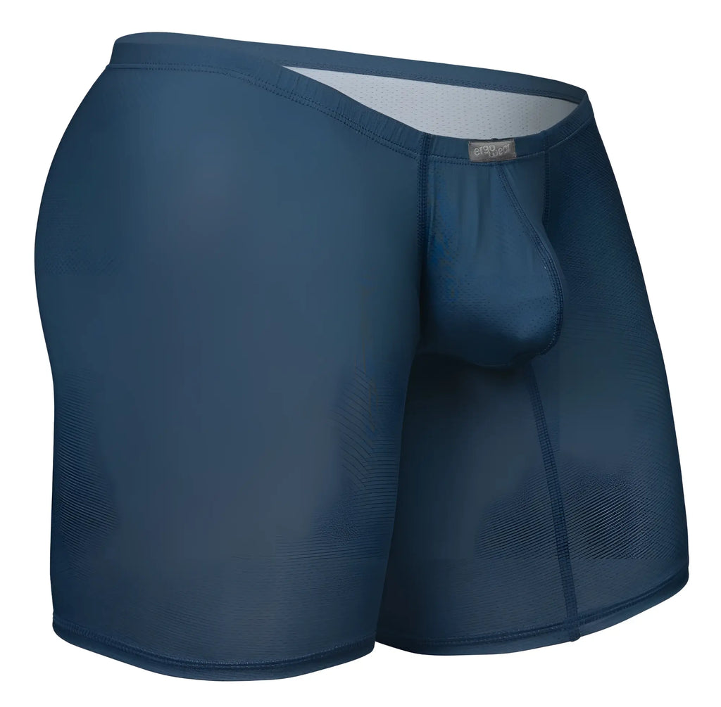 Navy blue ergoWear EW1800 X4D SE boxer briefs with supportive pouch and elastic waistband for men