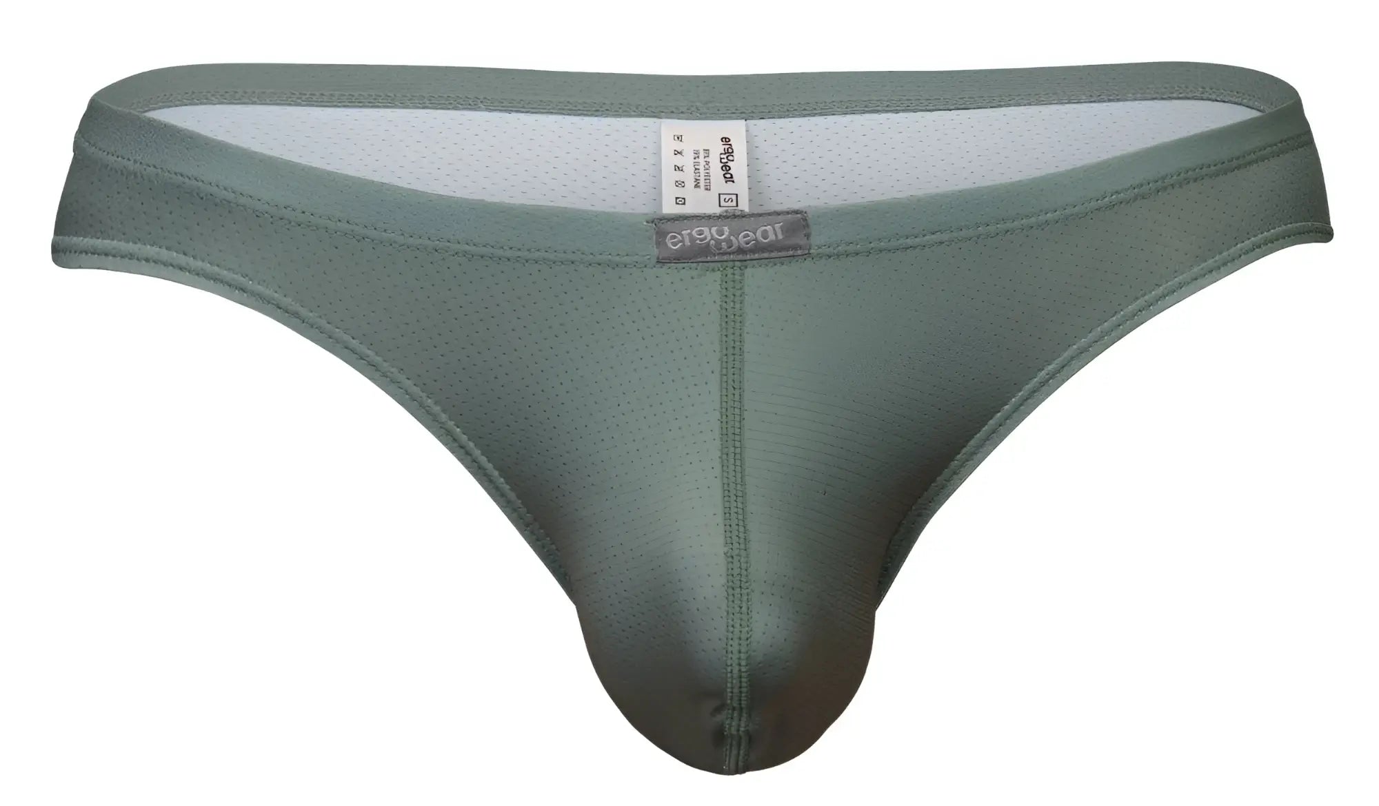 A sleek olive green mesh brief thong by ergowear ew1801 x4d se with smooth form fitting design and branded waistband