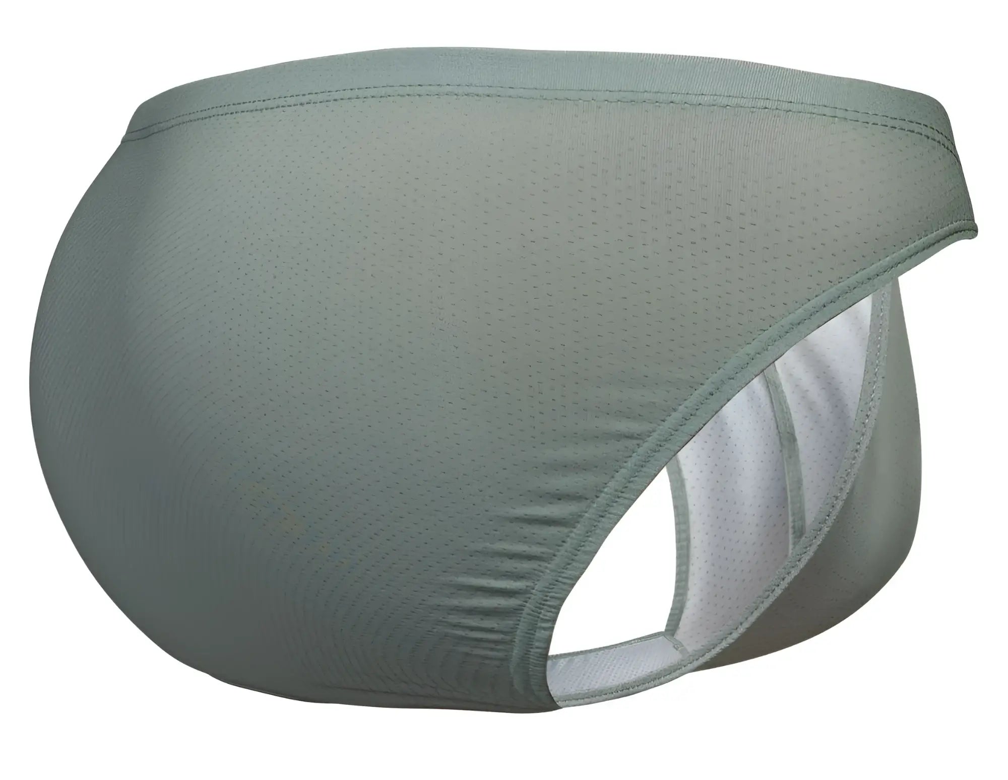 A sleek ergo wear ew1802 x4d se bikini swim brief in olive green mesh with smooth white lining and precise stitching