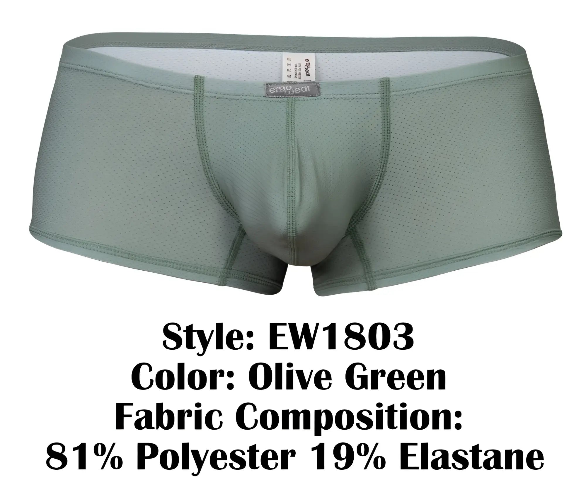 Olive green ergoWear ew1803 x4d se men’s briefs with breathable mesh made of 81 polyester 19 elastane