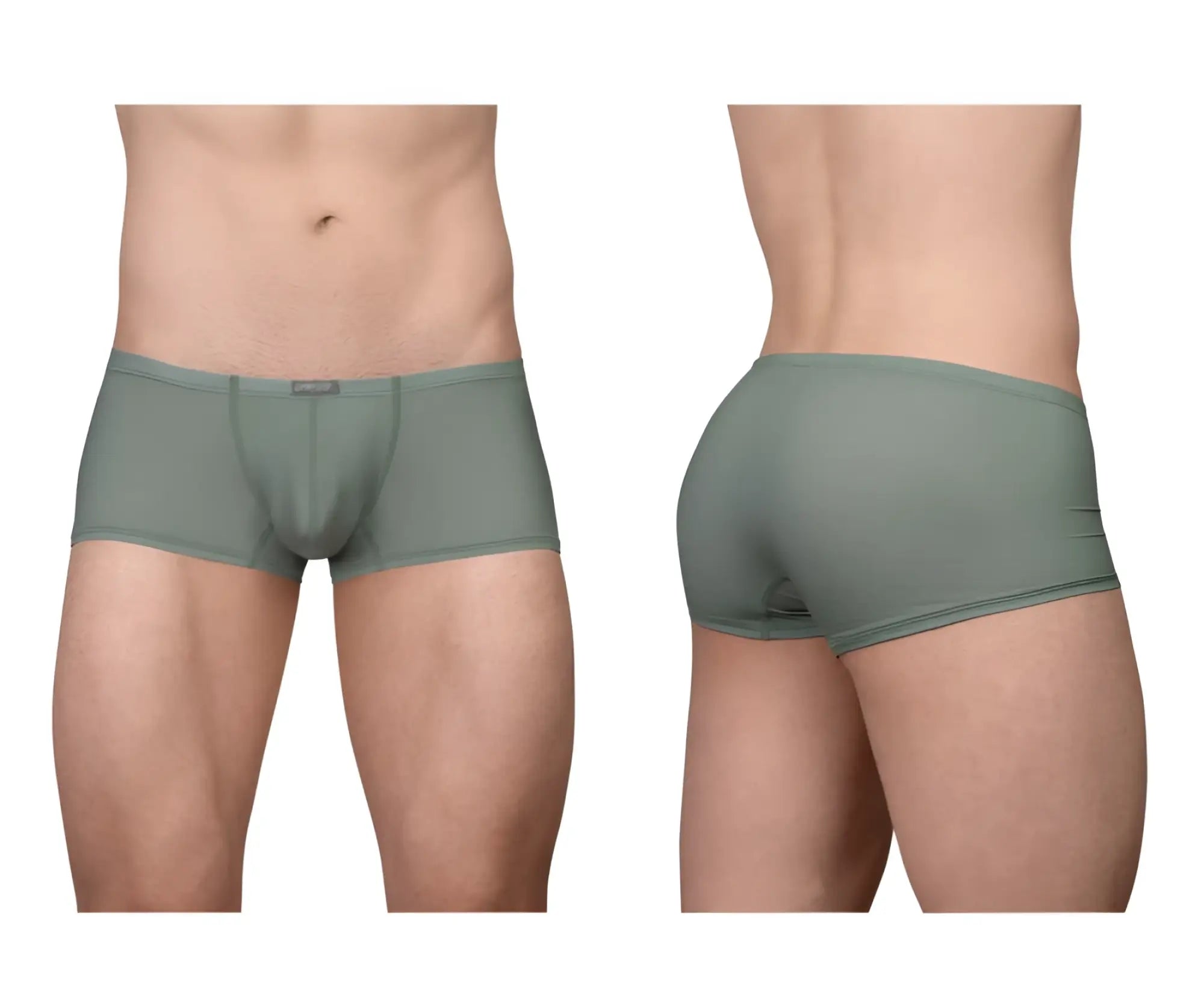 Mens ergoWear ew1803 x4d se trunks in olive green with smooth stretchy fabric and subtle waistband brand tag