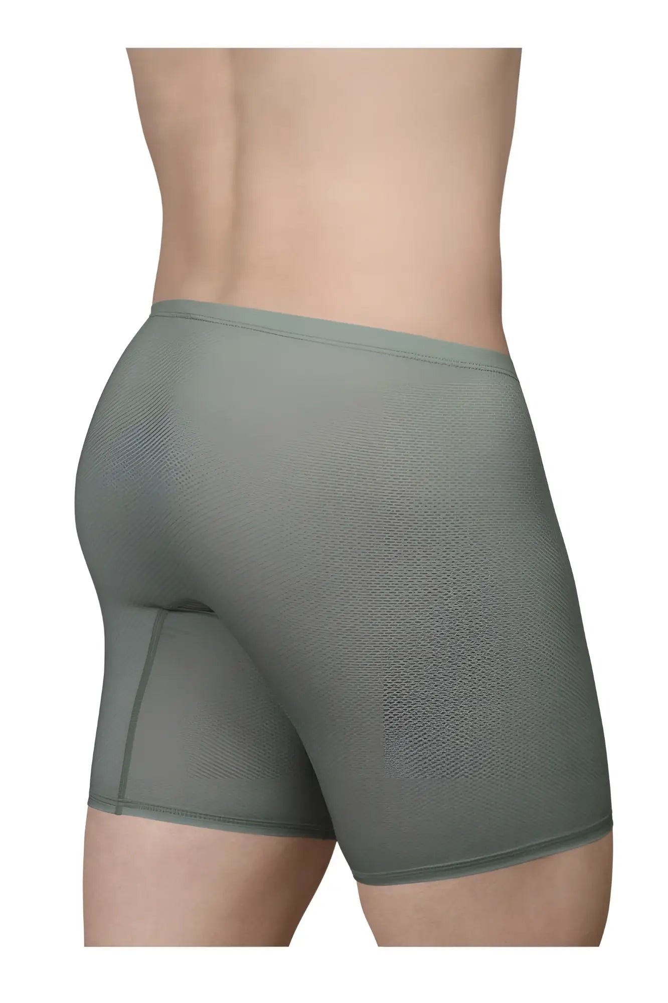 A pair of olive green ergowear ew1804 x4d se boxer briefs with a subtle textured pattern and seamless construction