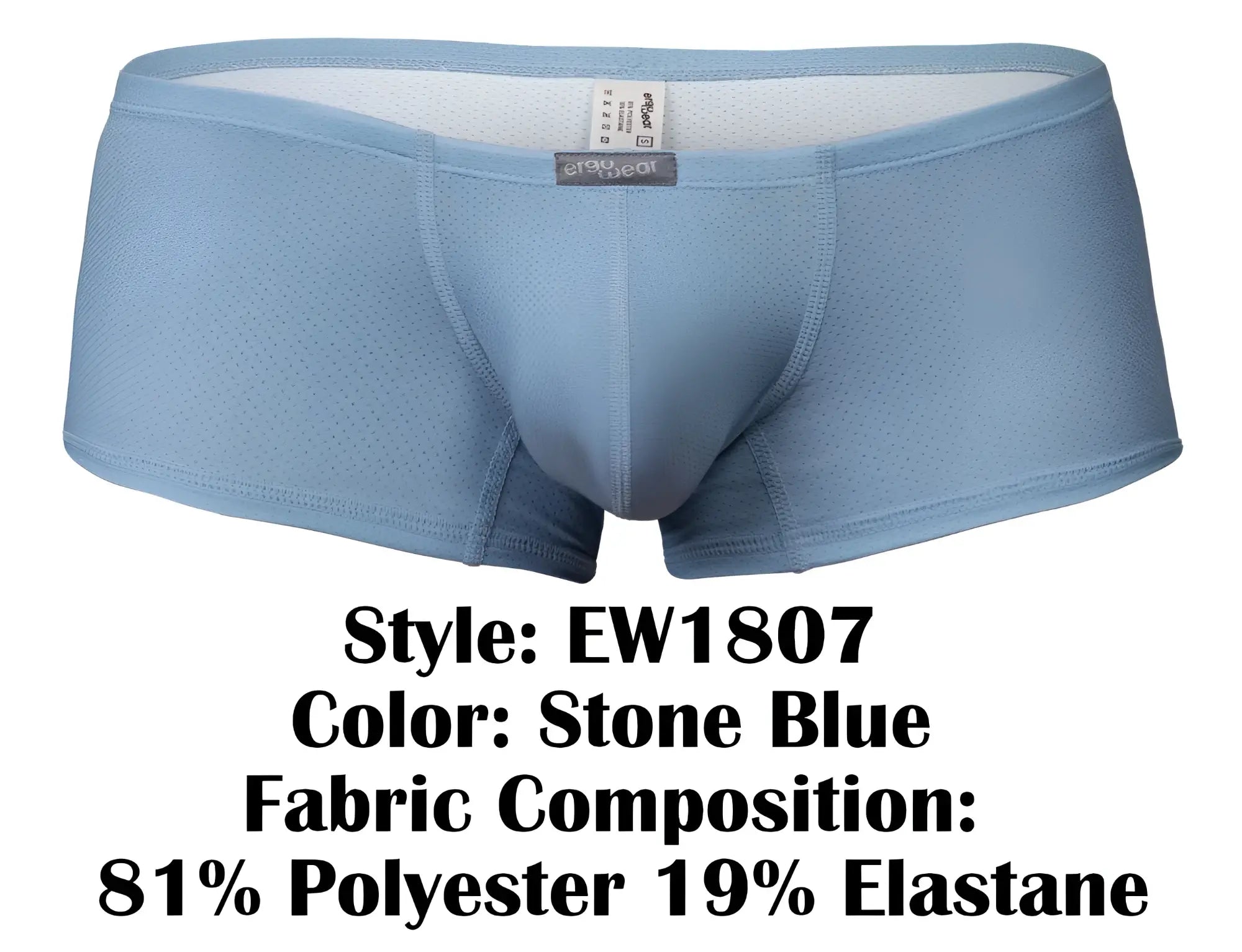 Stone blue ergowear ew1807 x4d se men’s briefs made of 81 polyester 19 elastane with breathable mesh texture