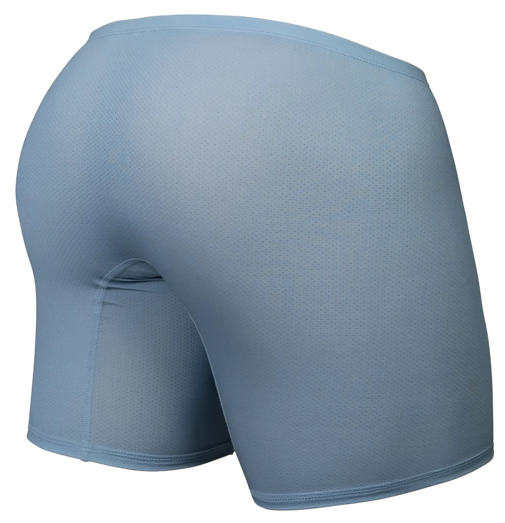 ErgoWear ew1808 x4d se boxer briefs in stone blue feature light blue breathable mesh with a snug fit and seamless design