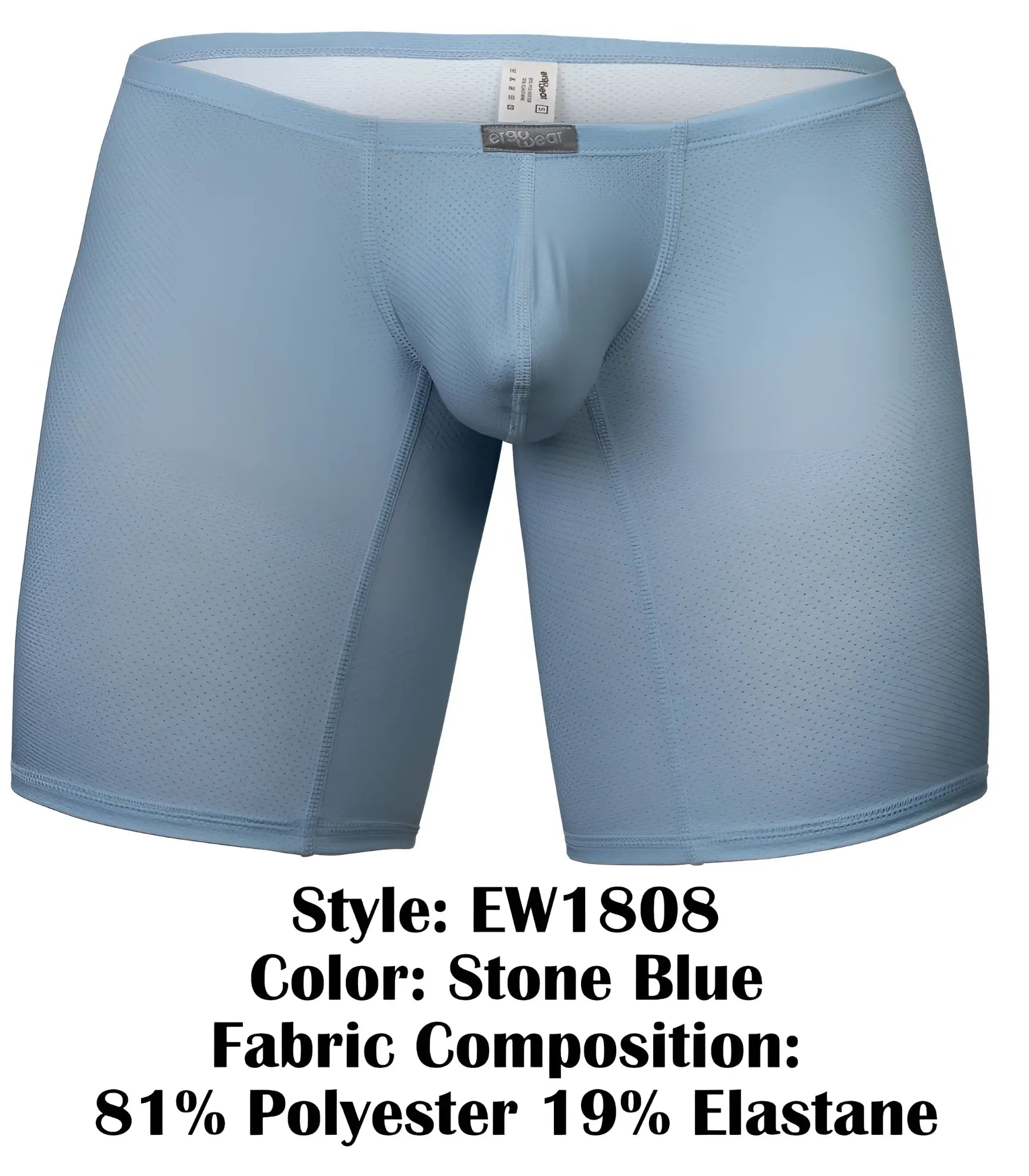 Stone blue men’s boxer briefs ergoWear ew1808 x4d se made of breathable 81% polyester and 19% elastane mesh fabric