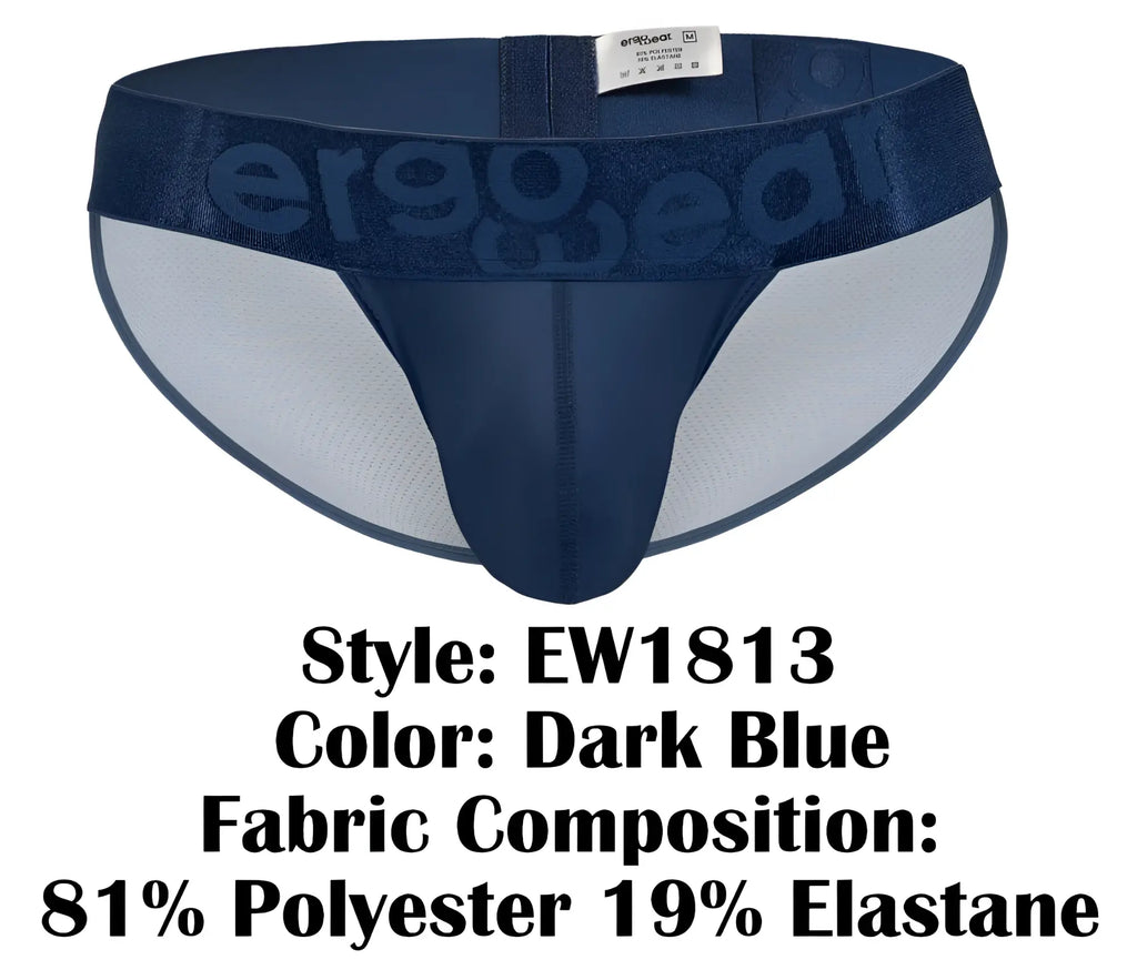 Dark blue ergonomic briefs ergowear ew1813 max bold bikini with textured ergo gear waistband made of polyester elastane