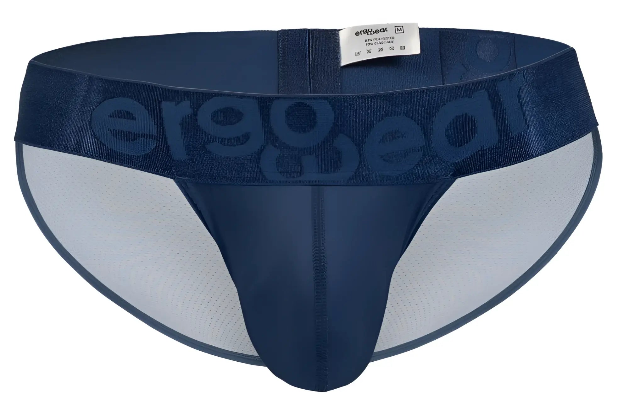 Navy blue ergonomic briefs with mesh interior and ergo gear waistband from ErgoWear EW1813 MAX BOLD SE bikini line