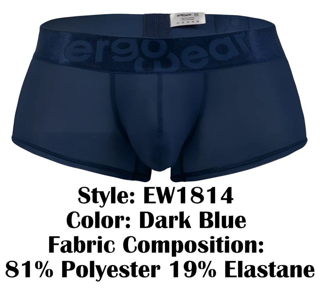 Dark blue ergo wear ew1814 max bold se ergonomic briefs with stretchy waistband and subtle embossed logo