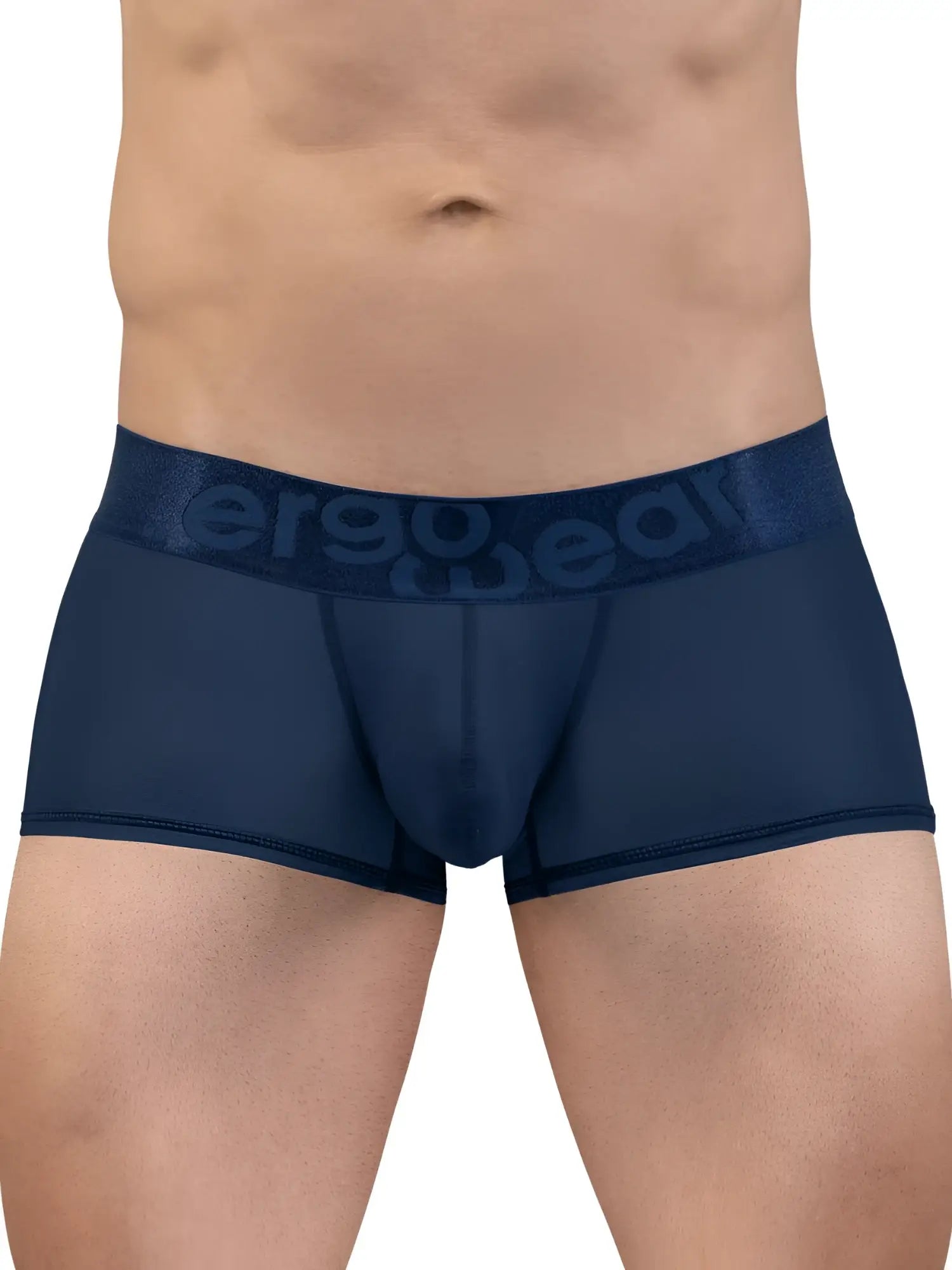 Navy blue ergonomic briefs ergo wear ew1814 max bold se trunks with textured waistband and logo detail