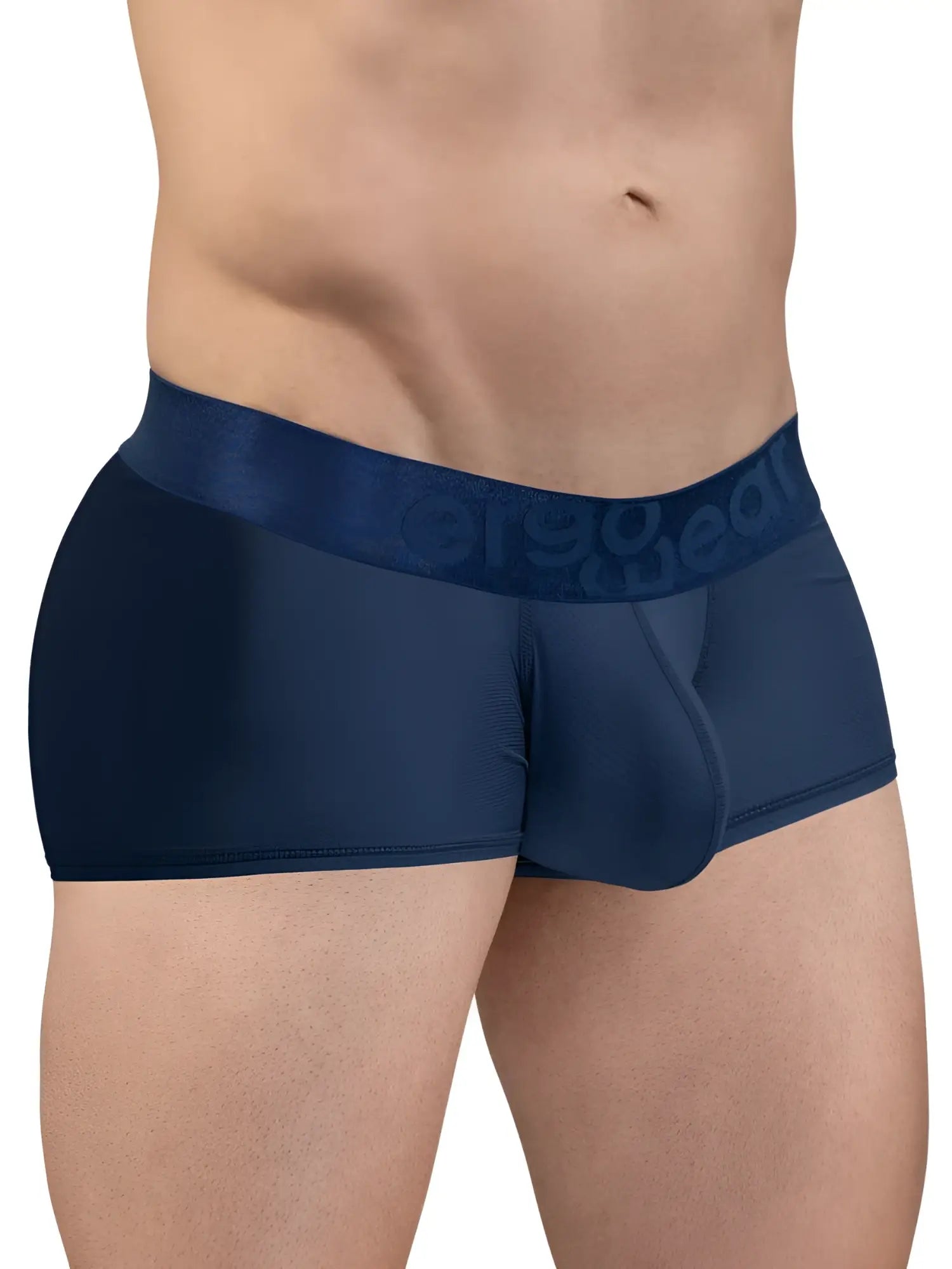 Navy blue ergo wear ew1814 max bold se men’s briefs with matching leroy & dean embossed elastic waistband
