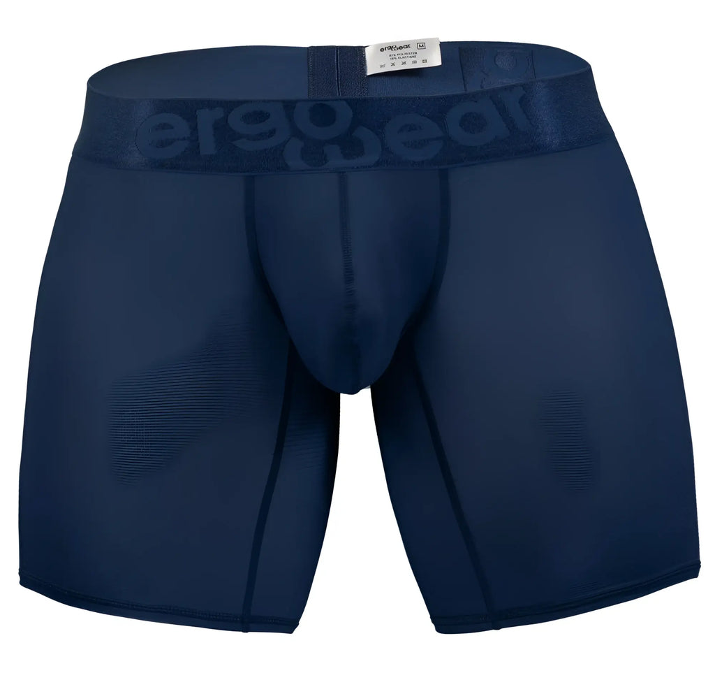 Navy blue ergo wear ew1815 max bold se ergonomic boxer briefs with embossed logo waistband for comfortable support