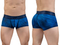 Blue patterned men’s boxer briefs with textured waistband ergoWear ew1818 max bold se trunks mid blue color
