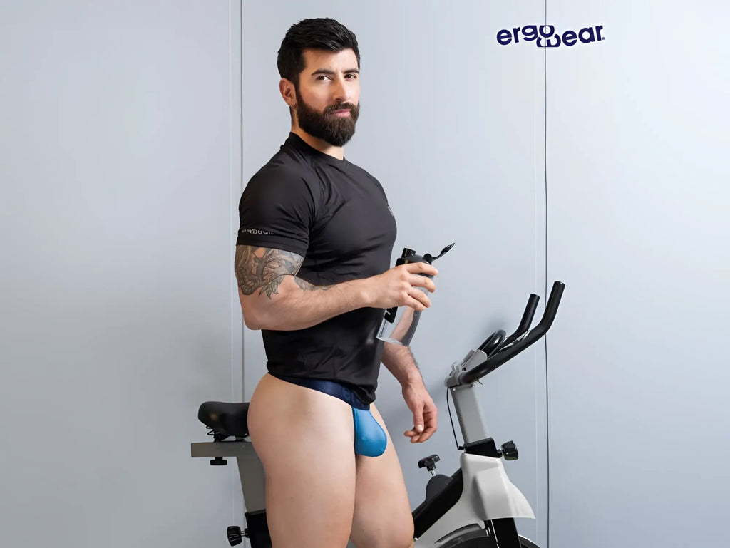 ErgoWear EW1820 MAX BOLD SE blue athletic g-string with snug form-fitting design in river blue color