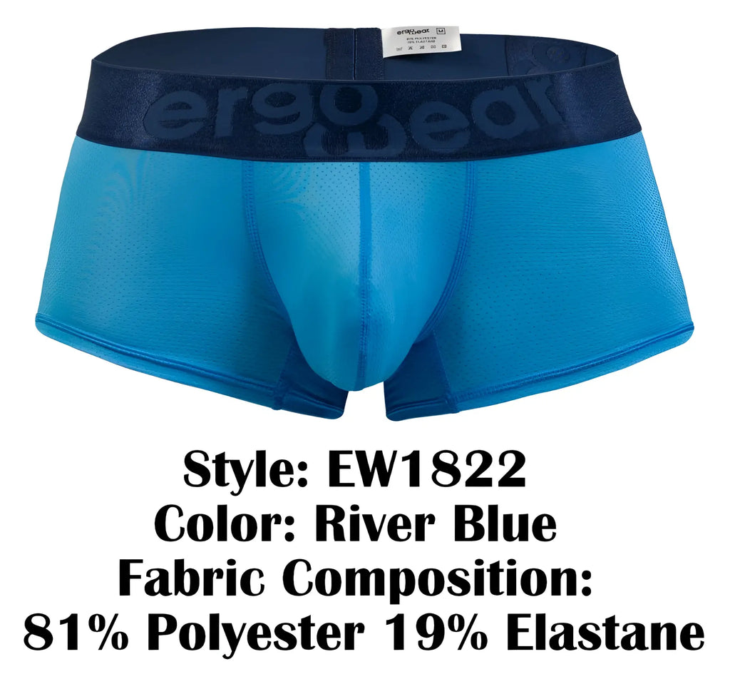 River blue men’s briefs in breathable mesh fabric with ergowear elastic waistband ergonomic support
