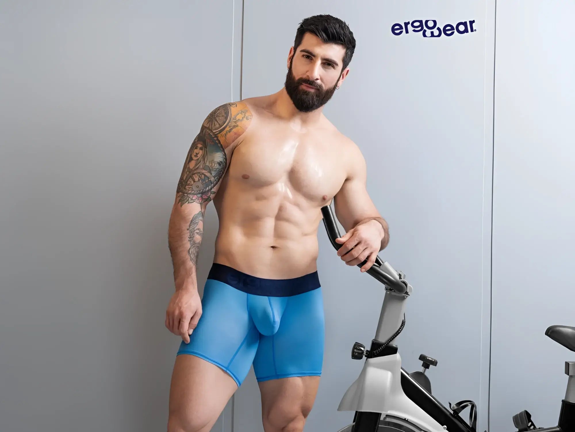Ergowear ew1823 max bold se boxer briefs in river blue with black waistband and ergonomic fabric design