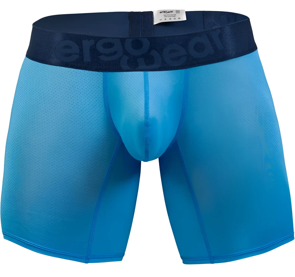 ErgoWear ew1823 max bold se blue mesh boxer briefs with dark blue waistband featuring ergowear logo