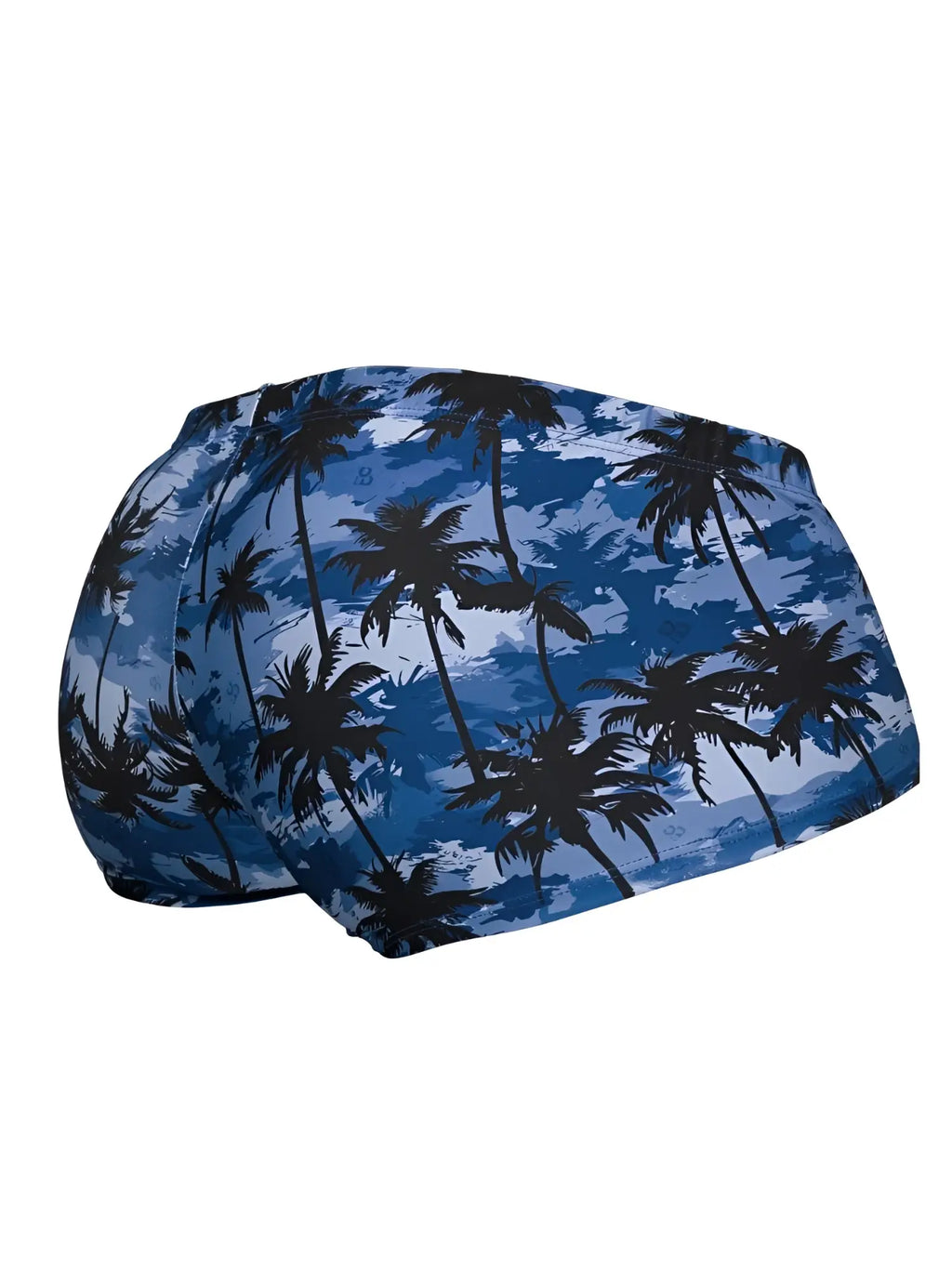 ErgoWear ew1825 feel sw dark blue palm patterned swim trunks made of lightweight fabric for beachwear