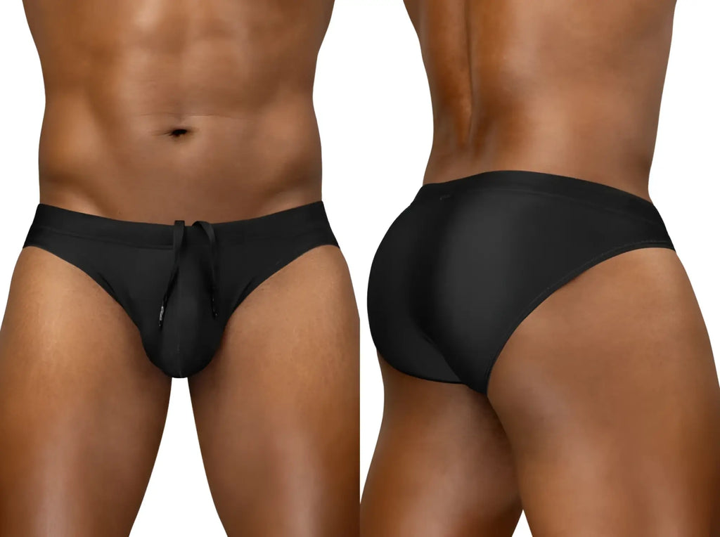 Ergowear ew1831 x4d swim bikini in black with form-fitting fabric and drawstring waistband for secure fit