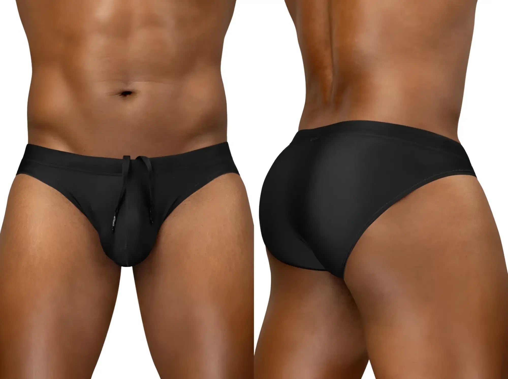 Ergowear ew1831 x4d swim bikini in black with form-fitting fabric and drawstring waistband for secure fit