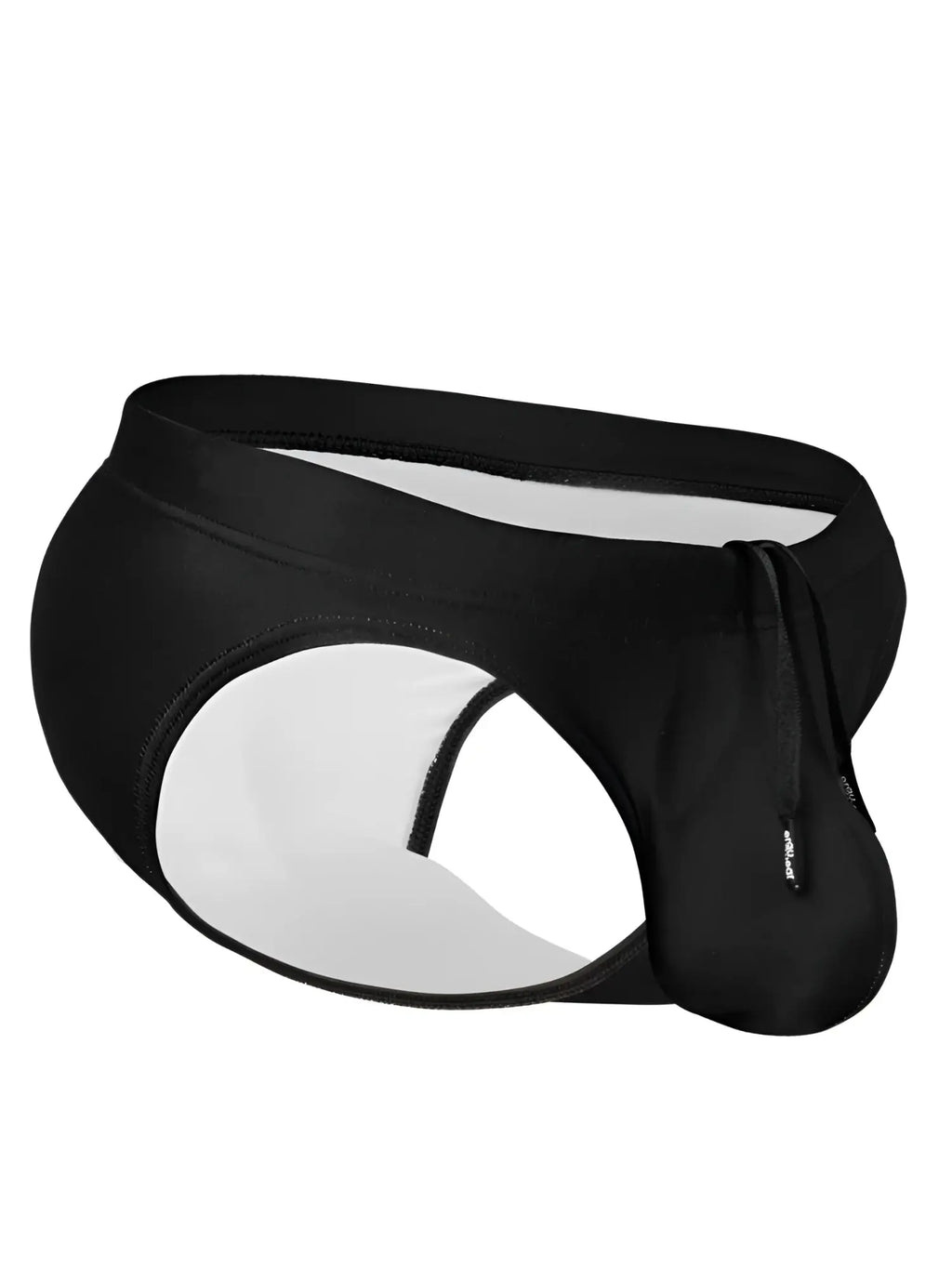 Black ergowear ew1831 x4d sw swim bikini swim trunks with white interior and side zipper closure