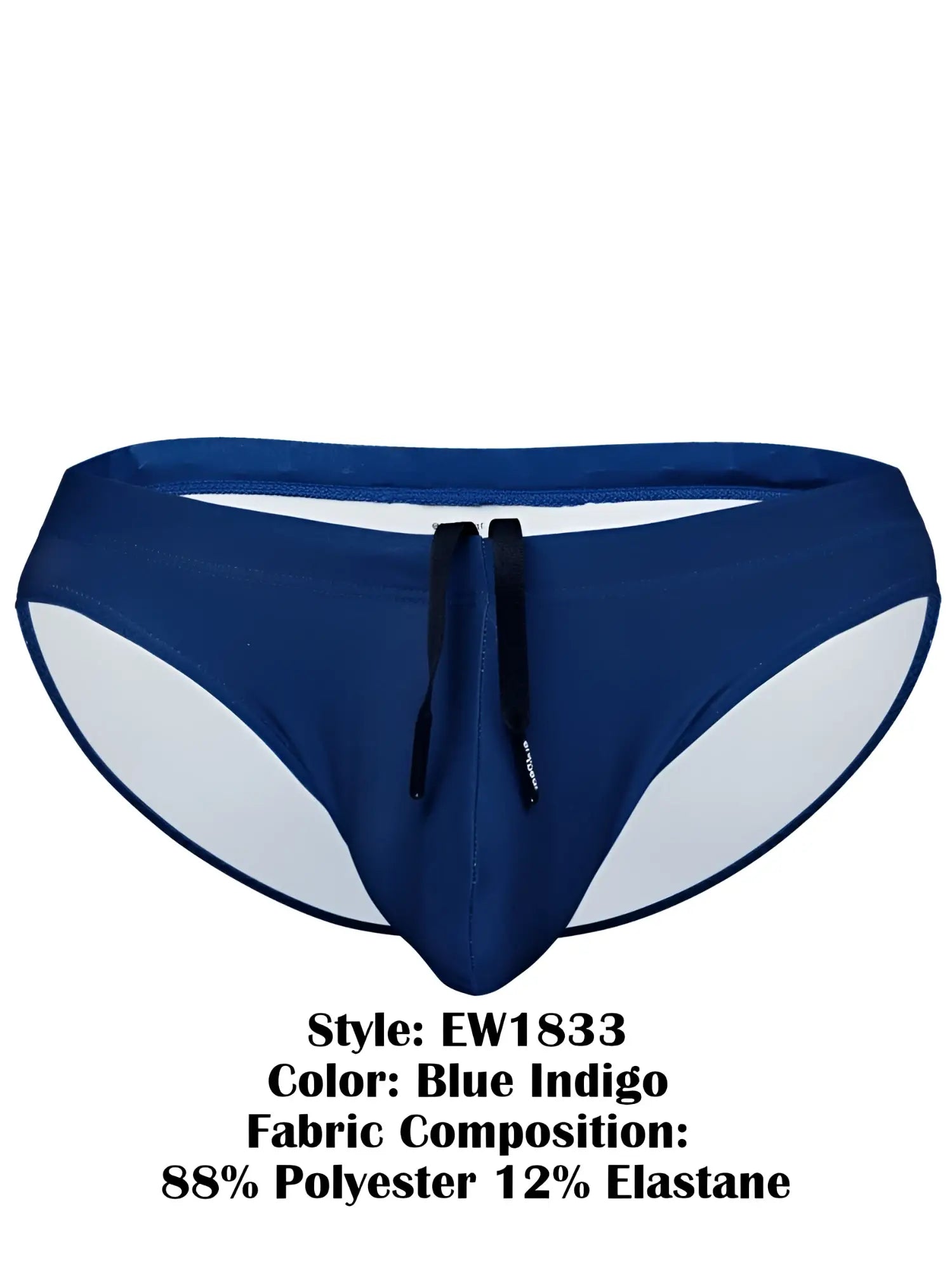 Ergowear ew1833 x4d sw swim bikini in blue indigo with white side panels and black drawstrings for swimming
