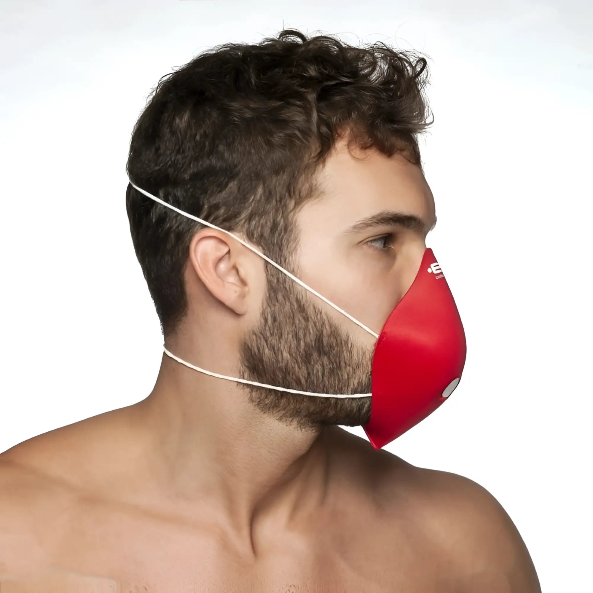 Red es collection mask up face mask with white elastic straps one size breathable fabric for everyday use
