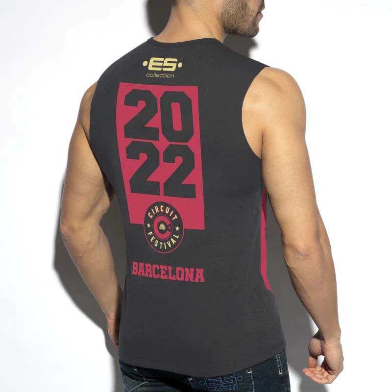 ES Collection Circuit Festival 2022 Tank Top T Shirt Charcoal TS298 Size L