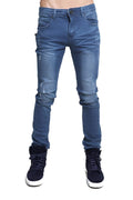 Everyday jean blue denim slim fit jeans with distressed details perfect for casual wear