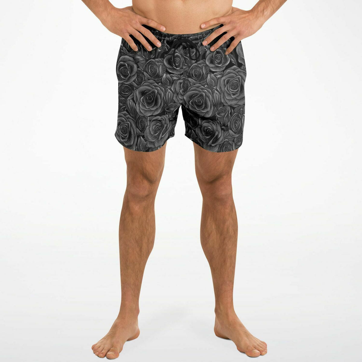 Maris Equi Black Rose Goth Emo Men's Swim Shorts