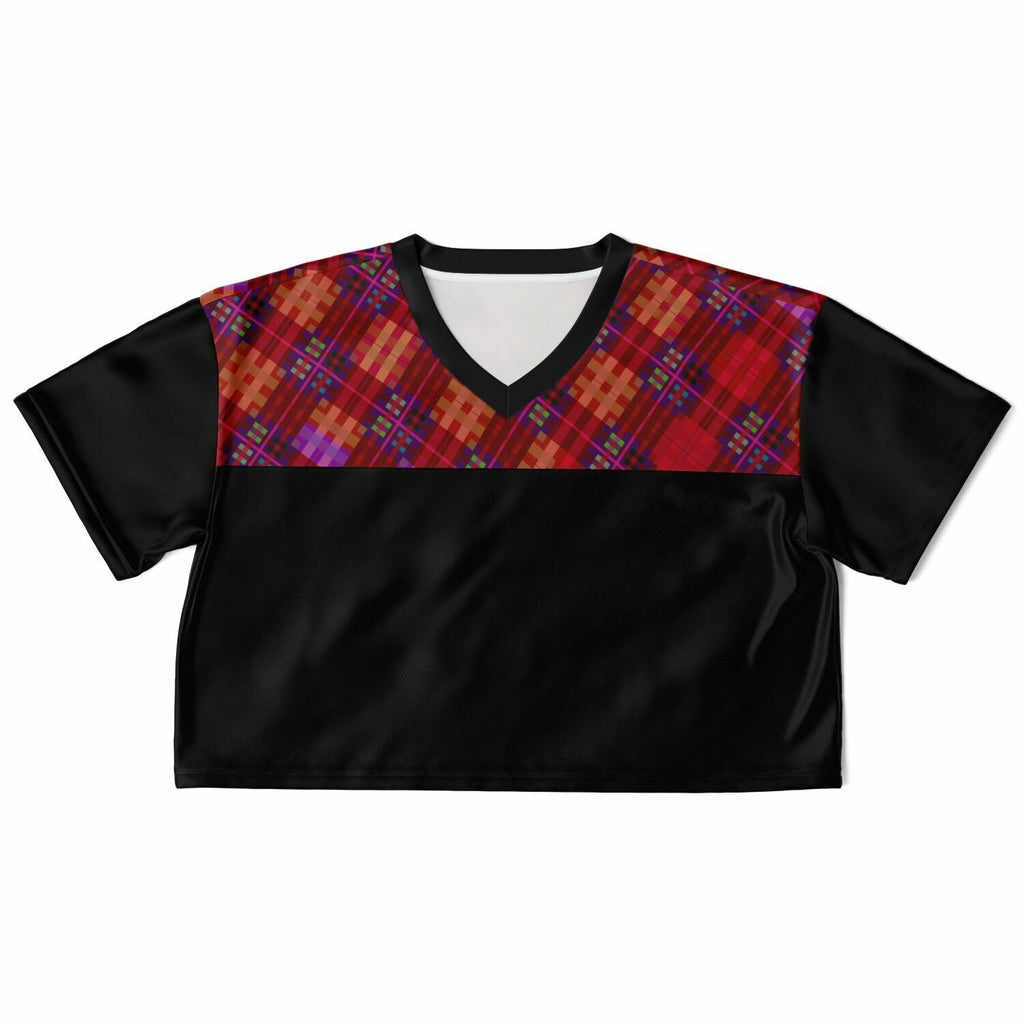 Maris Equi Crop Top Red Tartan Men's V-Neck Jersey