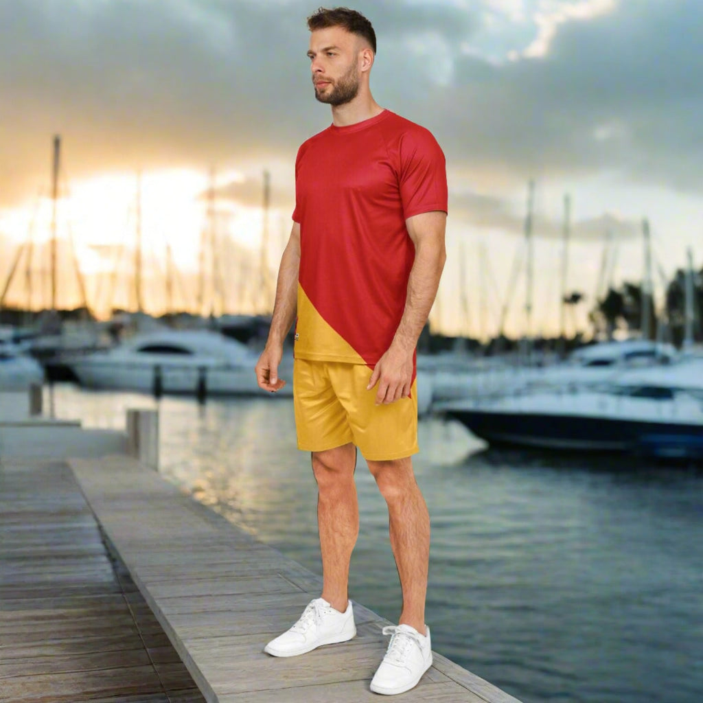 Maris Equi Signals "Man Overboard" Nautical Themed Shorts And Top Set for Men