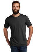 Black faded athletic tri-blend crew-neck t-shirt with soft slightly textured fabric for active wear