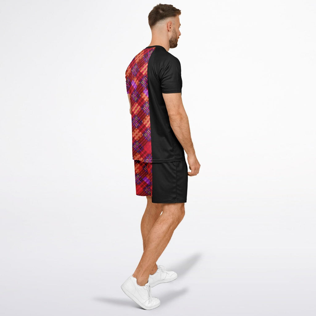 Maris Equi Red Tartan Shorts And Top Set For Men