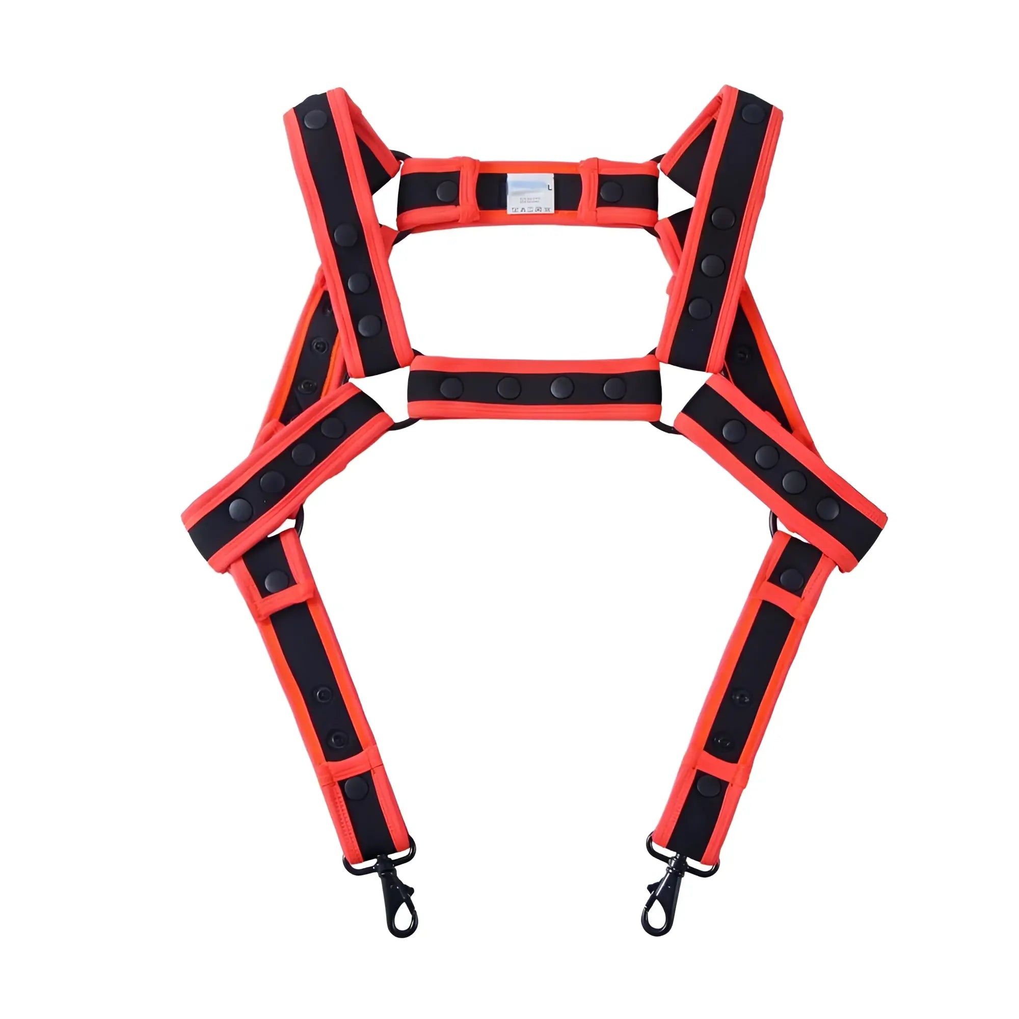 Fizx harness bright orange and black reflective safety harness with adjustable straps and metal hooks for secure fit