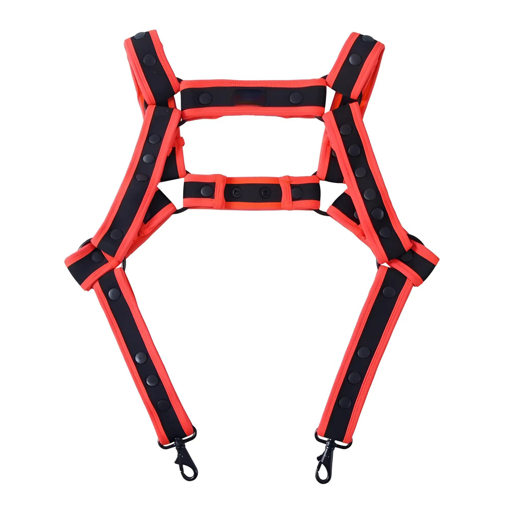 Fizx harness red and black reflective safety harness with adjustable straps and metal hooks for secure fit